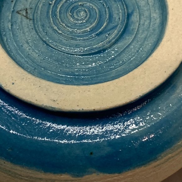 Handcrafted Pottery With Blue and Brown Glaze - Picture 7 of 9